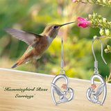 Sterling Silver Hummingbird Dangle Earrings