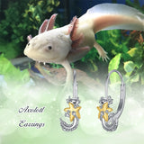 Sterling Silver Axolotl Leverback Earrings