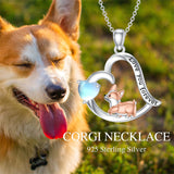 Sterling Silver Corgi Dog Pendant Necklace