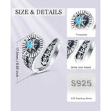 Sterling Silver Turquoise Compass Spoon Ring