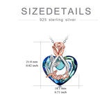 Sterling Silver Crystal Rose Flower Mom Grandma Wife Aunt Daughter Pendant Necklace