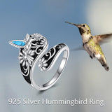 Sterling Silver Turquoise Dragonfly  Sea Turtles Hummingbird Spoon Ring Oxidized Animal Ring