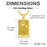 Sterling Silve Sun Moon Star Strength Lovers Death Devil Fool Tarot Card Pendant Necklace