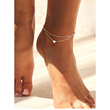 Sterling Silver 26 initials Single Layer Charm Anklet