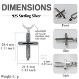 Cross Urn Necklaces for Ashes 925 Sterling Silver Obsidian Celtic Knot Necklace Memorial Keepsake Cremation Jewelry for Men Women