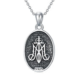 Sterling Silver Virgin Mary Goddess Amulet Pendant Necklace