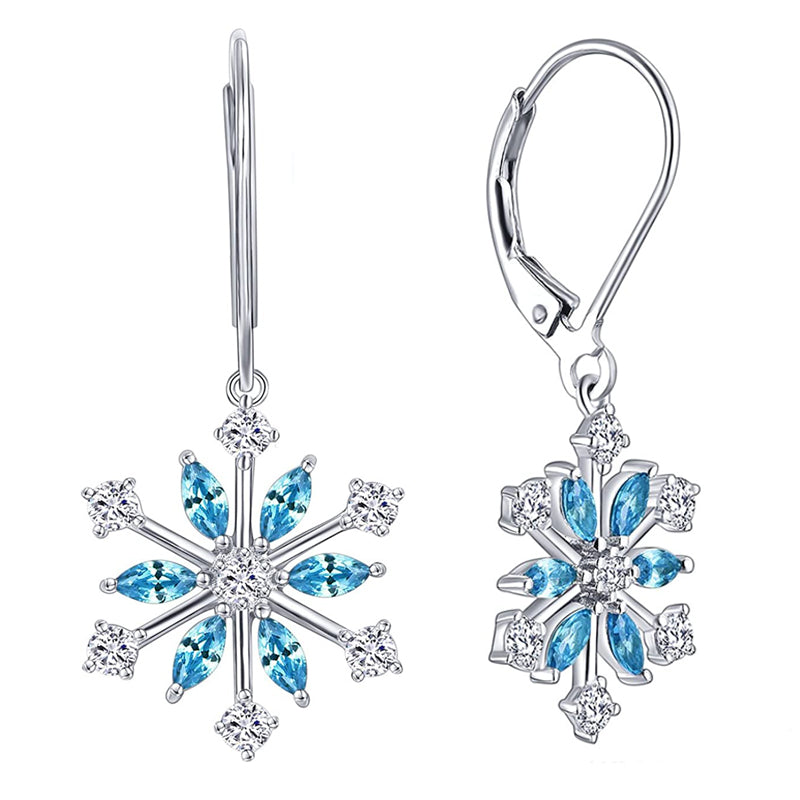 Snowflake Earrings Drop & Dangle Earrings In 925 Silver– romanticwork