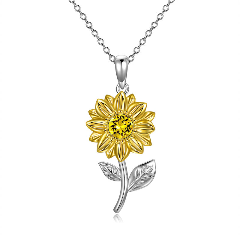 14K Gold Sunflower Pendant Necklace– romanticwork