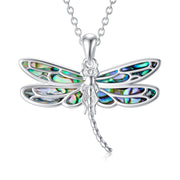 Sterling Silver Blue Dragonfly Pendant Necklace