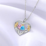 Sterling Silver Personalized Birthstone & Name Heart Shaped Pendant Necklace