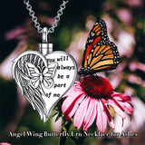 Sterling Silver Butterfly  Necklaces for Ashes with engraved words