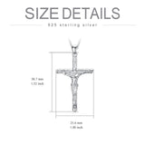 Sterling Silver Jesus Christ Crucifix Large Cross Religious Pendant Necklace